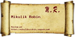 Mikulik Robin névjegykártya